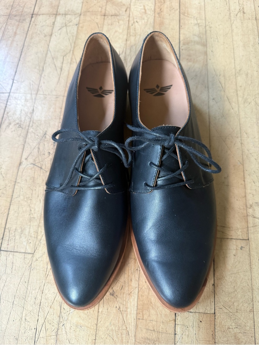 FORTRESS OF INCA Emmy Oxfords Black Leather Lace Up Leather Sole Classic 39 - Picture 3 of 11